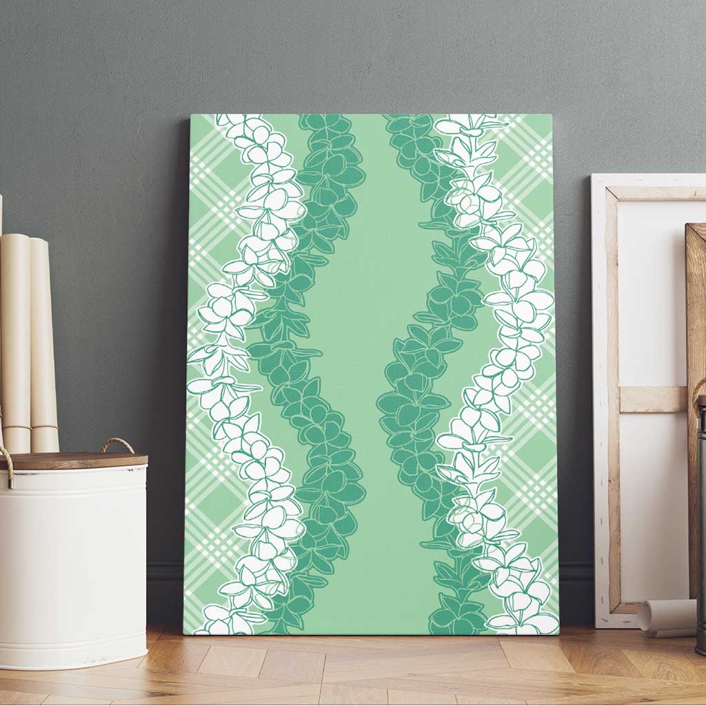 Hawaii Aloha Plumeria Lei Mint Palaka Canvas Wall Art LT7 - Polynesian Pride