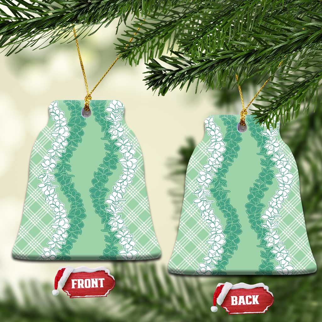 Hawaii Aloha Plumeria Lei Mint Palaka Ceramic Ornament - Polynesian Pride