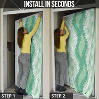 Hawaii Aloha Plumeria Lei Mint Palaka Door Cover - Polynesian Pride