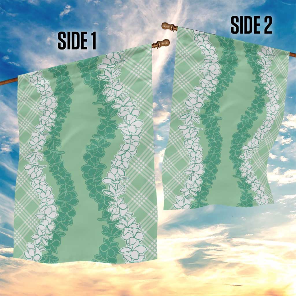 Hawaii Aloha Plumeria Lei Mint Palaka Garden Flag - Polynesian Pride