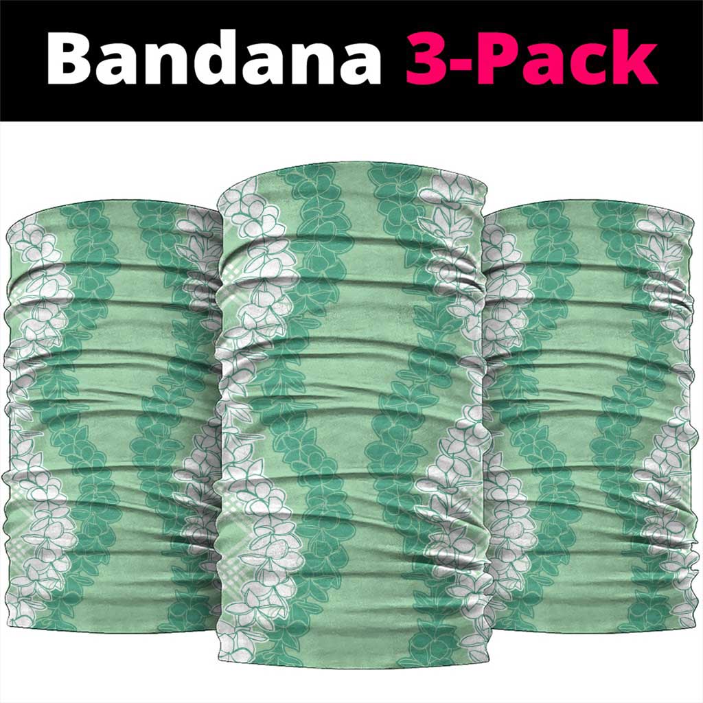 Hawaii Aloha Plumeria Lei Mint Palaka Neck Gaiter LT7 package One Size: 25*50cm Mint - Polynesian Pride