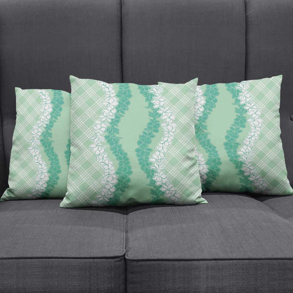 Hawaii Aloha Plumeria Lei Mint Palaka Pillow Cover LT7 - Polynesian Pride