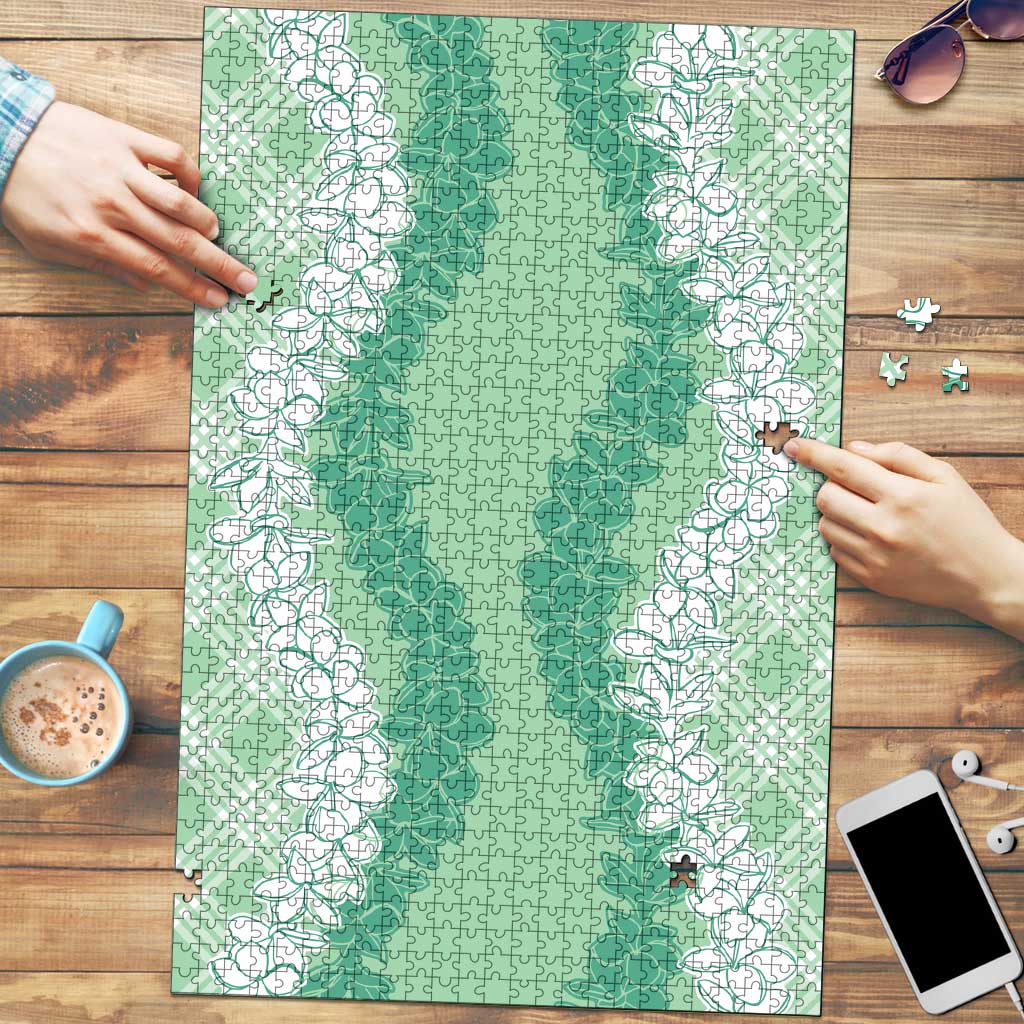 Hawaii Aloha Plumeria Lei Mint Palaka Puzzle - Polynesian Pride