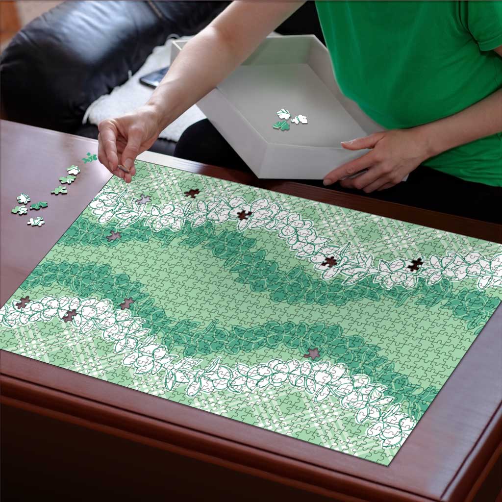 Hawaii Aloha Plumeria Lei Mint Palaka Puzzle - Polynesian Pride