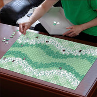 Hawaii Aloha Plumeria Lei Mint Palaka Puzzle - Polynesian Pride