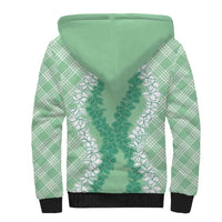 Hawaii Aloha Plumeria Lei Mint Palaka Sherpa Hoodie LT7 - Polynesian Pride