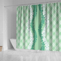 Hawaii Aloha Plumeria Lei Mint Palaka Shower Curtain LT7 - Polynesian Pride
