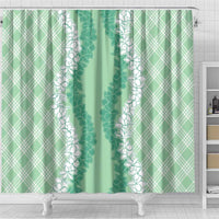 Hawaii Aloha Plumeria Lei Mint Palaka Shower Curtain LT7 - Polynesian Pride