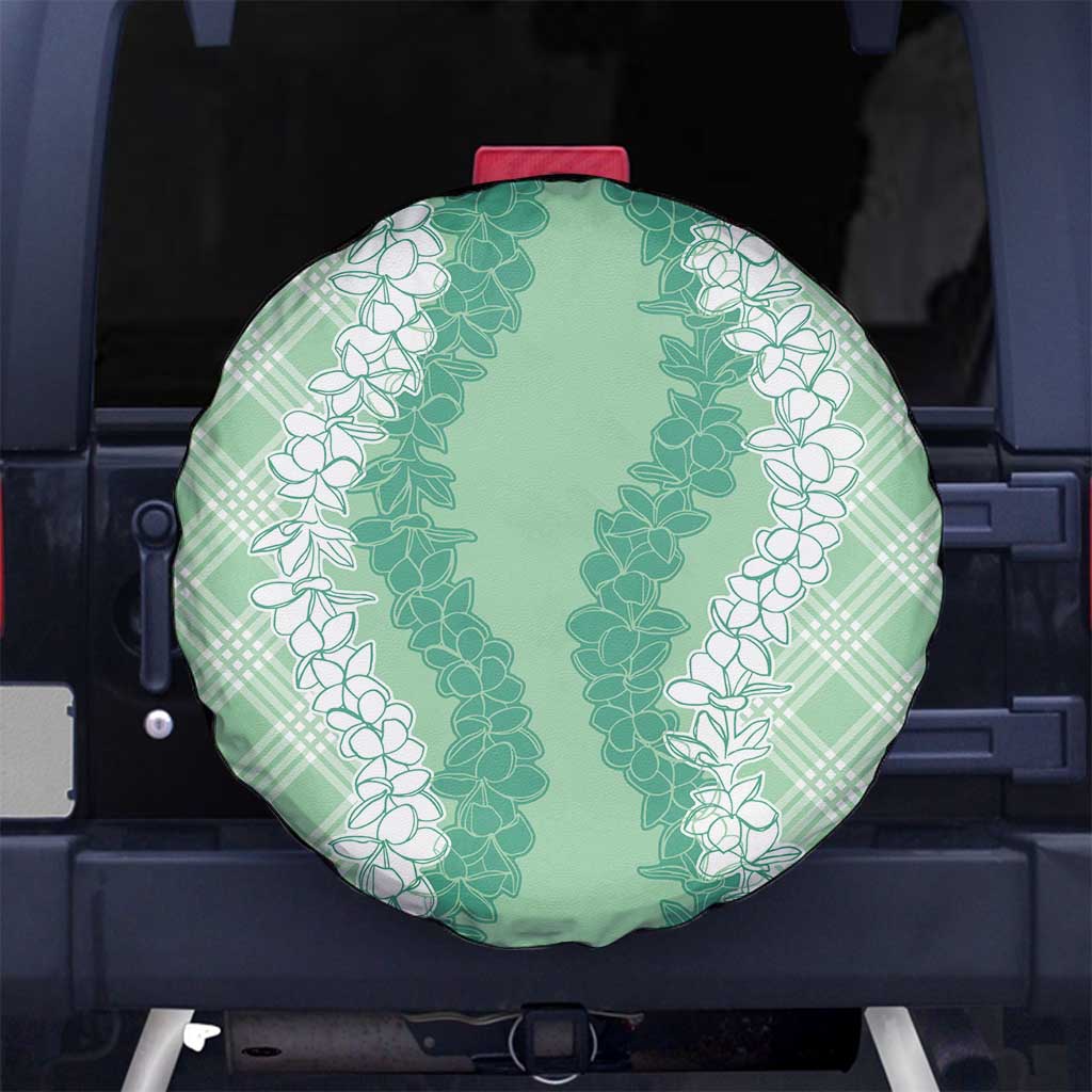 Hawaii Aloha Plumeria Lei Mint Palaka Spare Tire Cover - Polynesian Pride