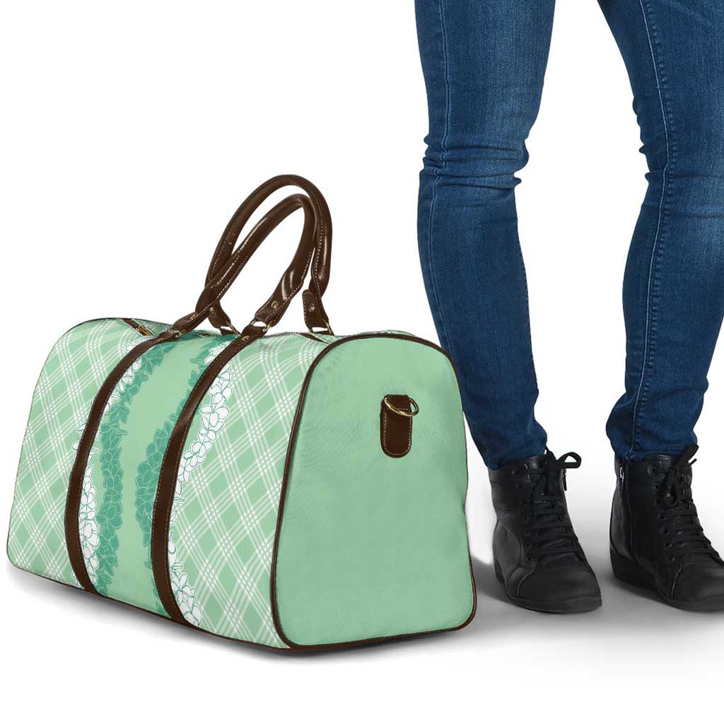 Hawaii Aloha Plumeria Lei Mint Palaka Travel Bag - Polynesian Pride