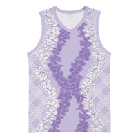 Hawaii Aloha Plumeria Lei Lavender Palaka Basketball Jersey LT7 Unisex Lavender - Polynesian Pride
