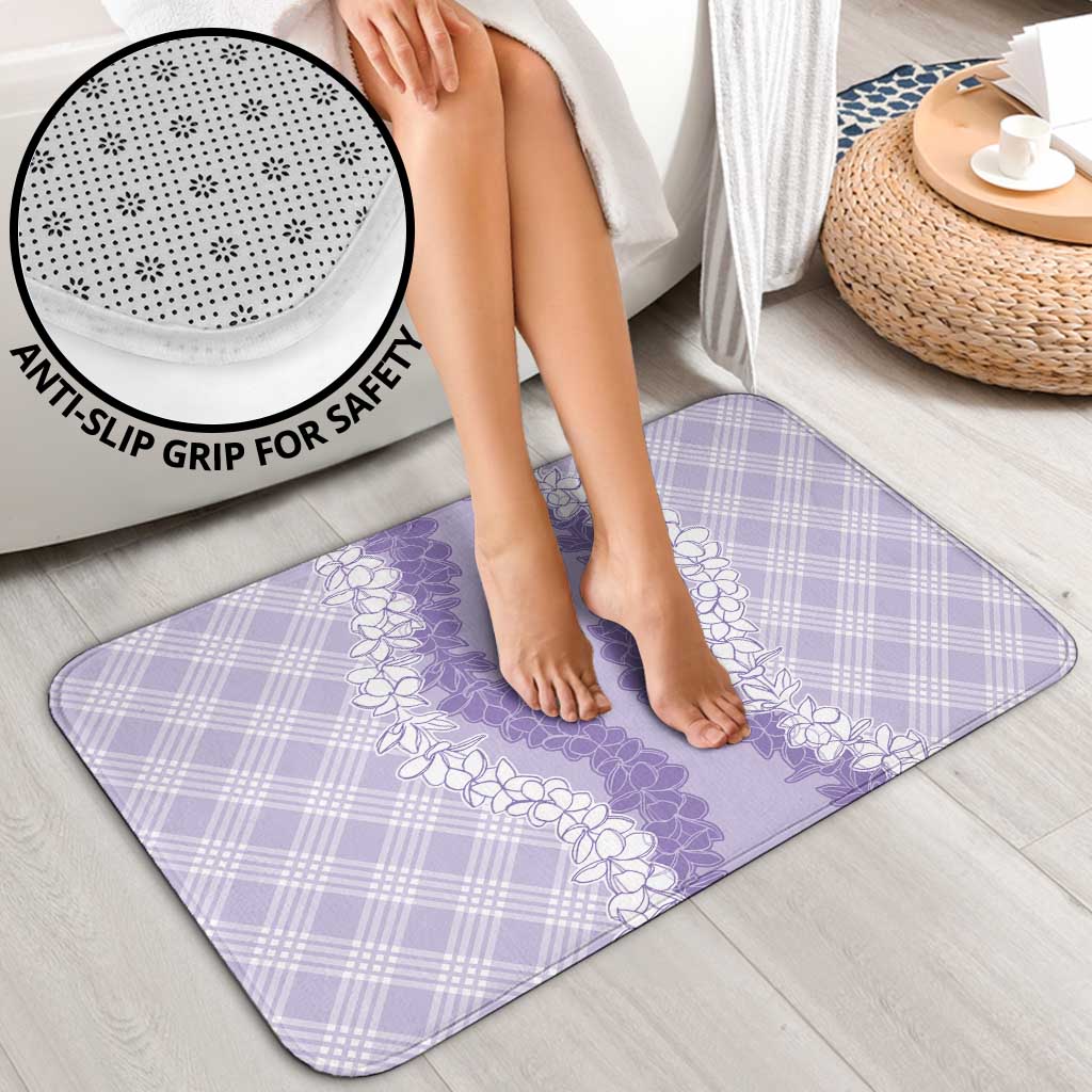 Hawaii Aloha Plumeria Lei Lavender Palaka Bathroom Set - Polynesian Pride