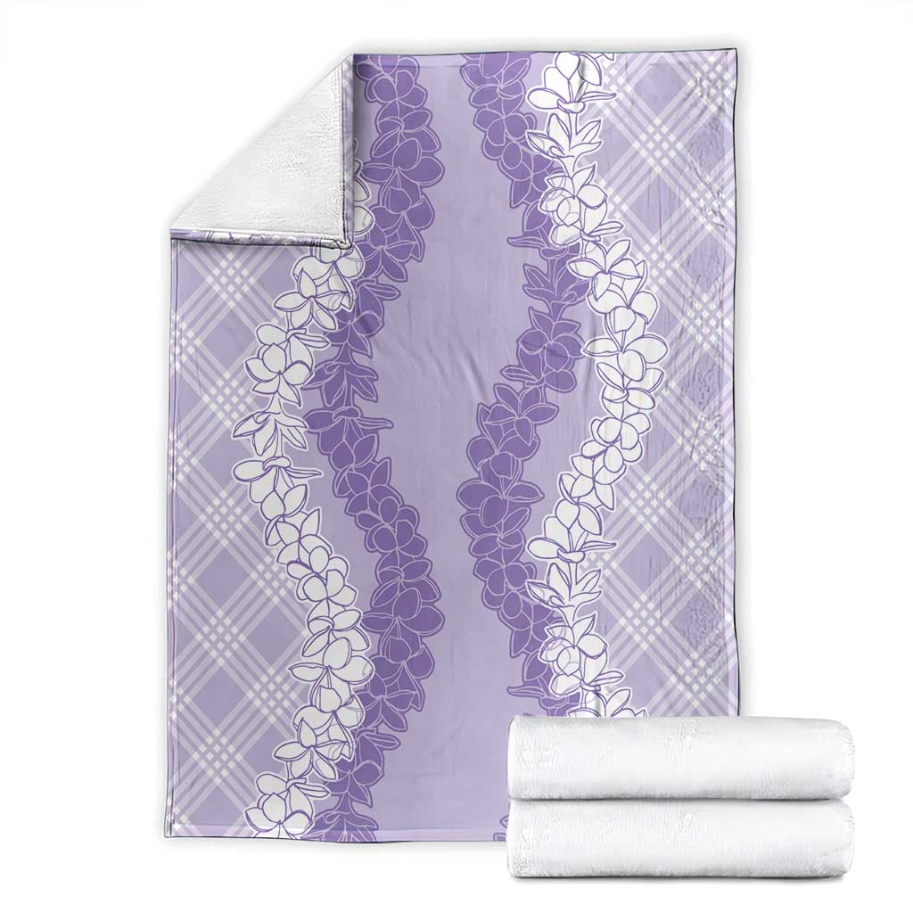 Hawaii Aloha Plumeria Lei Lavender Palaka Blanket LT7 - Polynesian Pride