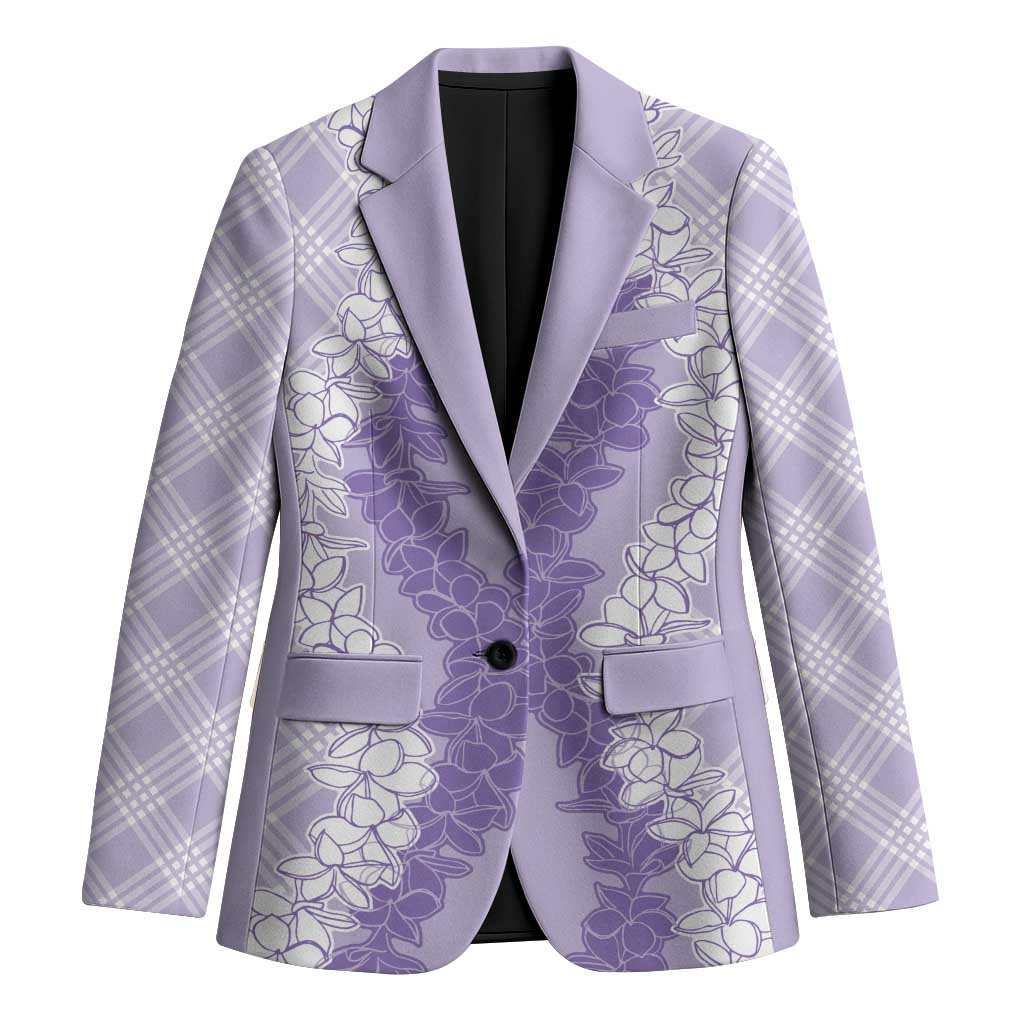 Hawaii Aloha Plumeria Lei Lavender Palaka Blazer LT7 Unisex Lavender - Polynesian Pride