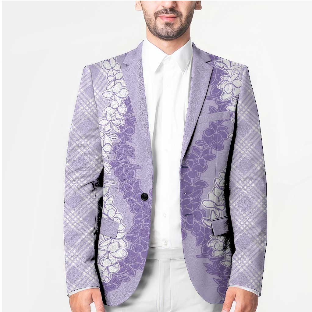Hawaii Aloha Plumeria Lei Lavender Palaka Blazer LT7 - Polynesian Pride