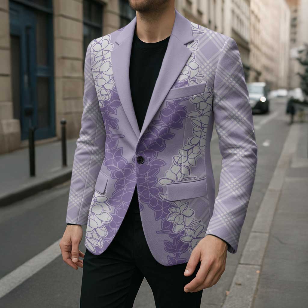 Hawaii Aloha Plumeria Lei Lavender Palaka Blazer LT7 - Polynesian Pride