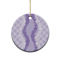Hawaii Aloha Plumeria Lei Lavender Palaka Ceramic Ornament - Polynesian Pride