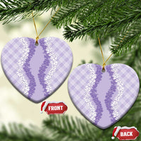 Hawaii Aloha Plumeria Lei Lavender Palaka Ceramic Ornament - Polynesian Pride