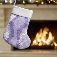 Hawaii Aloha Plumeria Lei Lavender Palaka Christmas Stocking - Polynesian Pride