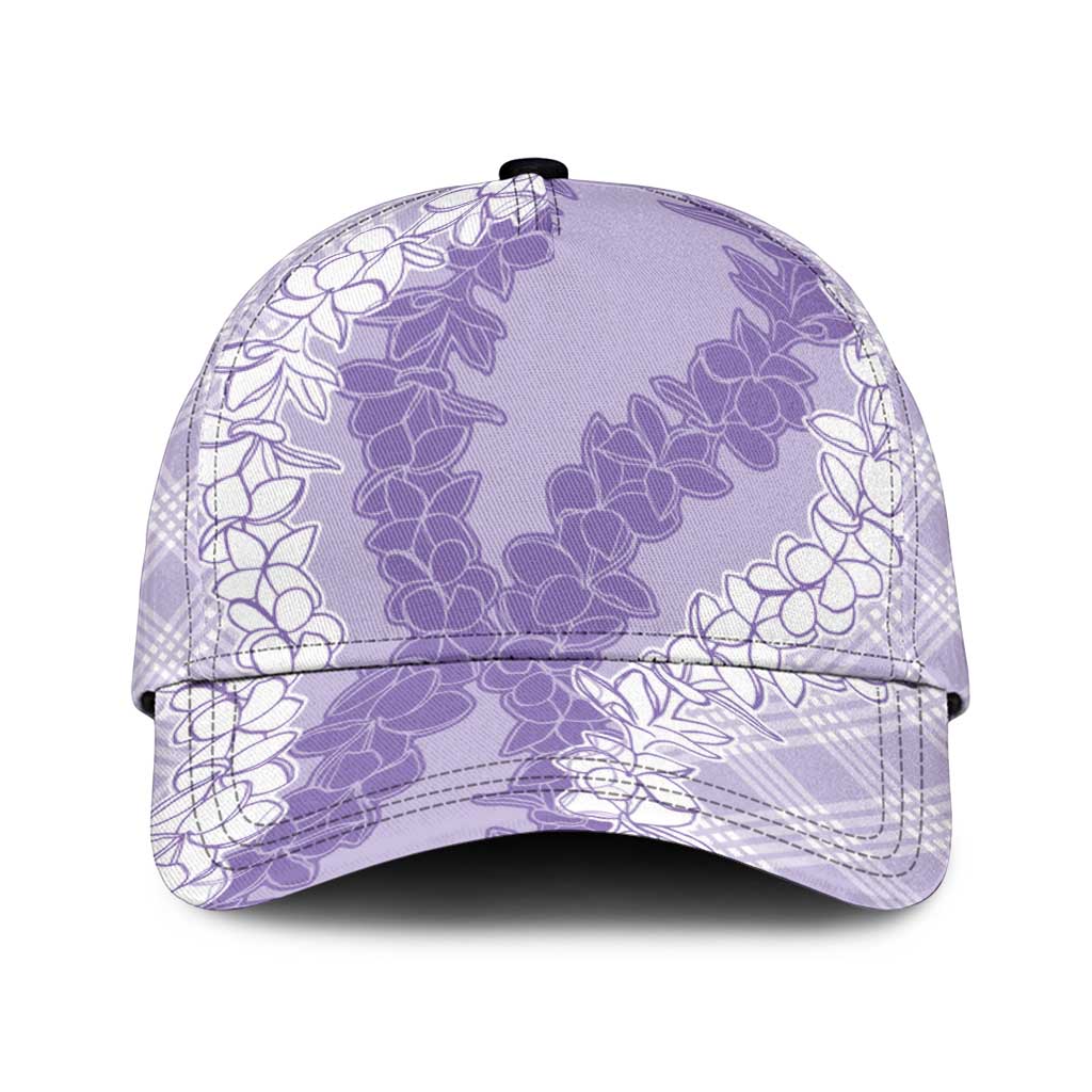 Hawaii Aloha Plumeria Lei Lavender Palaka Classic Cap - Polynesian Pride