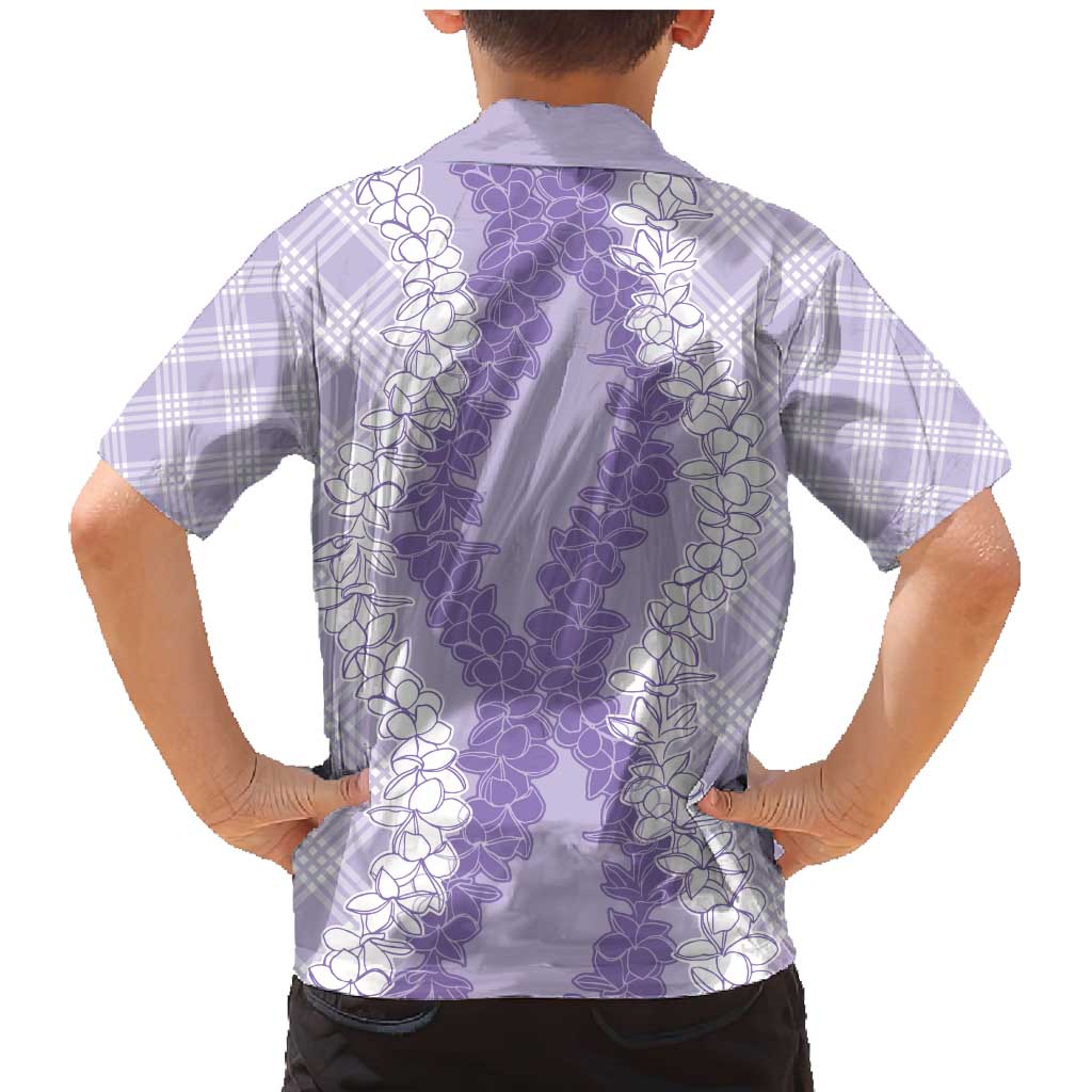 Hawaii Aloha Plumeria Lei Lavender Palaka Family Matching Mermaid Dress and Hawaiian Shirt - Polynesian Pride