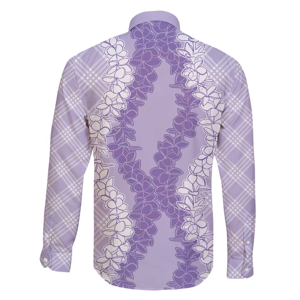 Hawaii Aloha Plumeria Lei Lavender Palaka Family Matching Puletasi and Hawaiian Shirt - Polynesian Pride