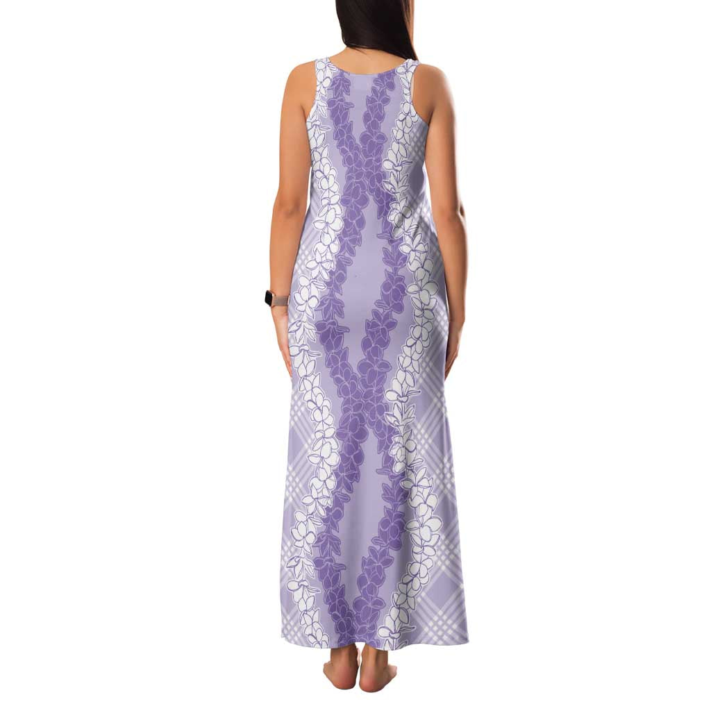 Hawaii Aloha Plumeria Lei Lavender Palaka Family Matching Tank Maxi Dress and Hawaiian Shirt - Polynesian Pride