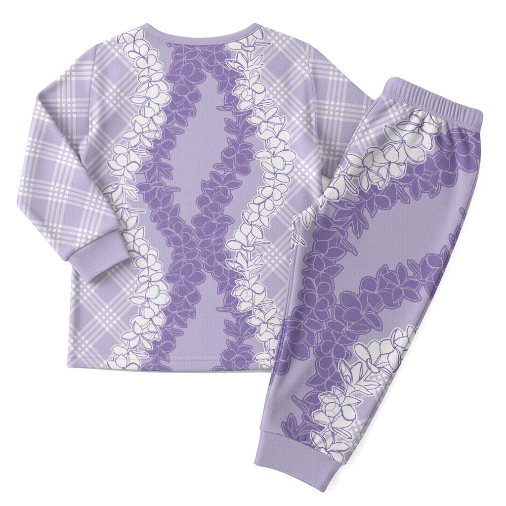 Hawaii Aloha Plumeria Lei Lavender Palaka Christmas Pajama Set - Polynesian Pride