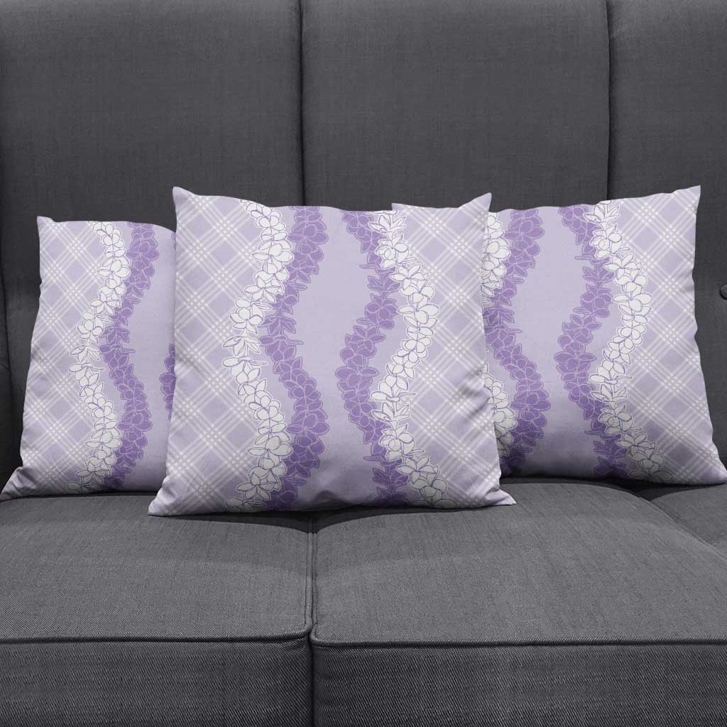 Hawaii Aloha Plumeria Lei Lavender Palaka Pillow Cover LT7 - Polynesian Pride