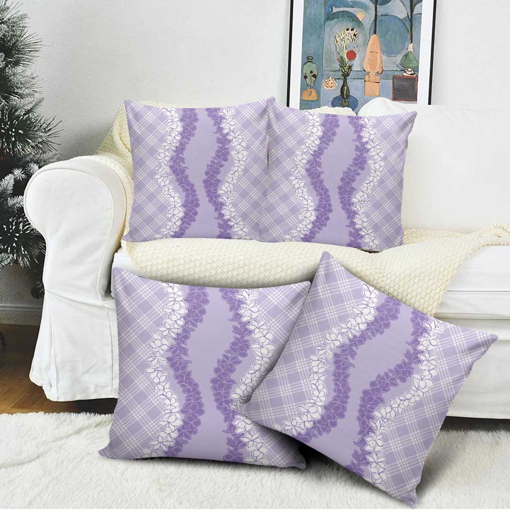 Hawaii Aloha Plumeria Lei Lavender Palaka Pillow Cover LT7 - Polynesian Pride