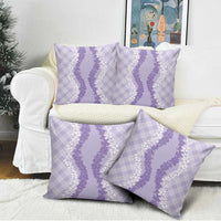 Hawaii Aloha Plumeria Lei Lavender Palaka Pillow Cover LT7 - Polynesian Pride