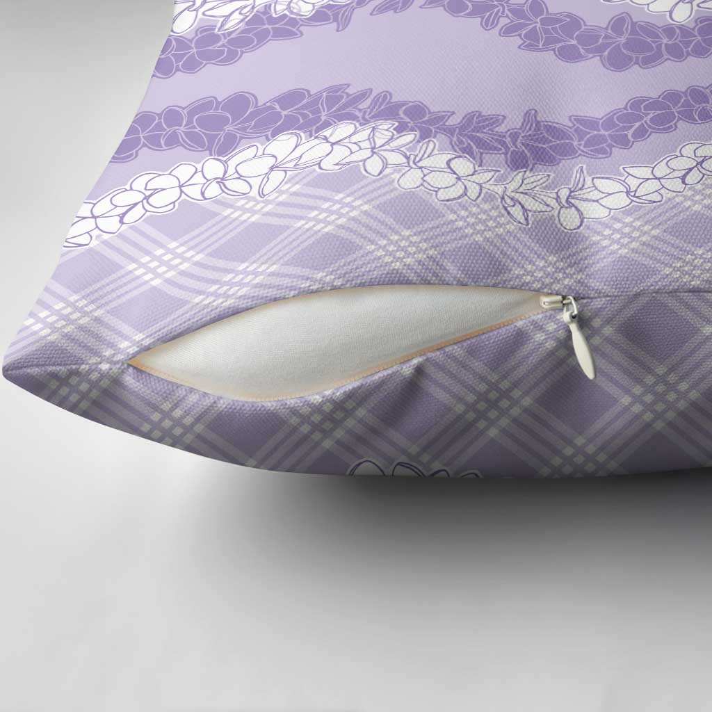Hawaii Aloha Plumeria Lei Lavender Palaka Pillow Cover LT7 - Polynesian Pride