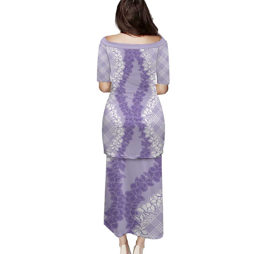 Hawaii Aloha Plumeria Lei Lavender Palaka Puletasi LT7 - Polynesian Pride