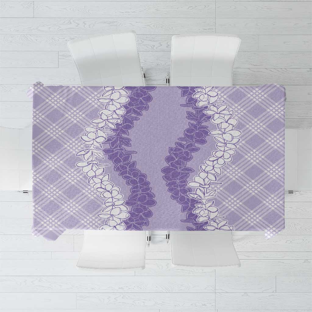 Hawaii Aloha Plumeria Lei Lavender Palaka Tablecloth LT7 Lavender - Polynesian Pride