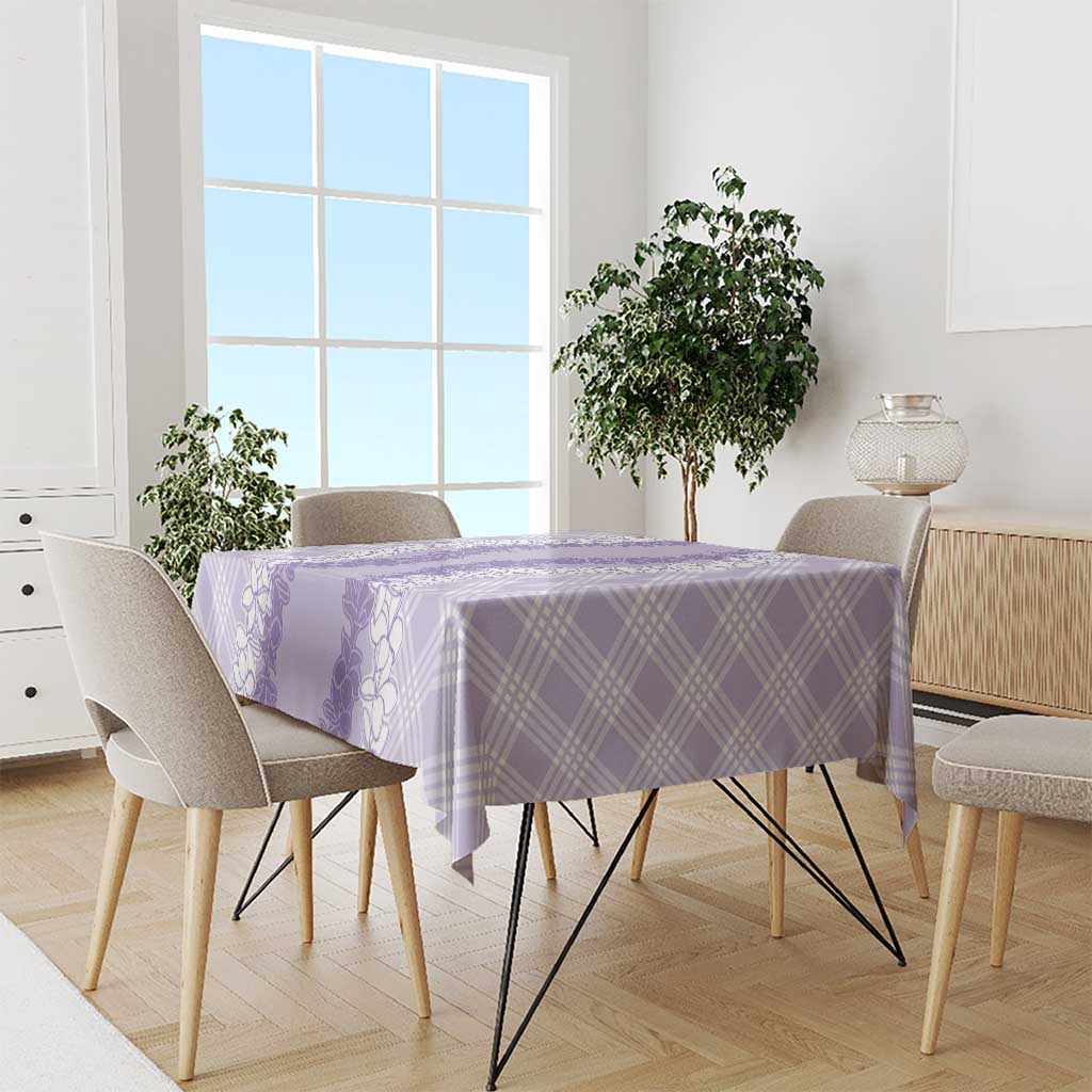 Hawaii Aloha Plumeria Lei Lavender Palaka Tablecloth LT7 - Polynesian Pride