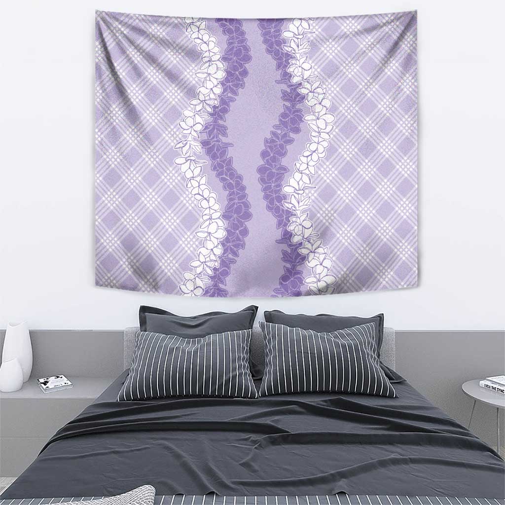 Hawaii Aloha Plumeria Lei Lavender Palaka Tapestry LT7 - Polynesian Pride