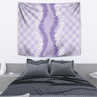 Hawaii Aloha Plumeria Lei Lavender Palaka Tapestry LT7 - Polynesian Pride