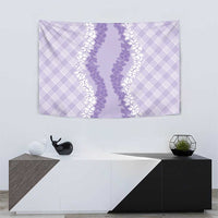 Hawaii Aloha Plumeria Lei Lavender Palaka Tapestry LT7 - Polynesian Pride