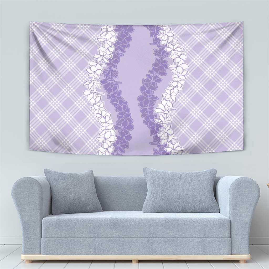 Hawaii Aloha Plumeria Lei Lavender Palaka Tapestry LT7 - Polynesian Pride