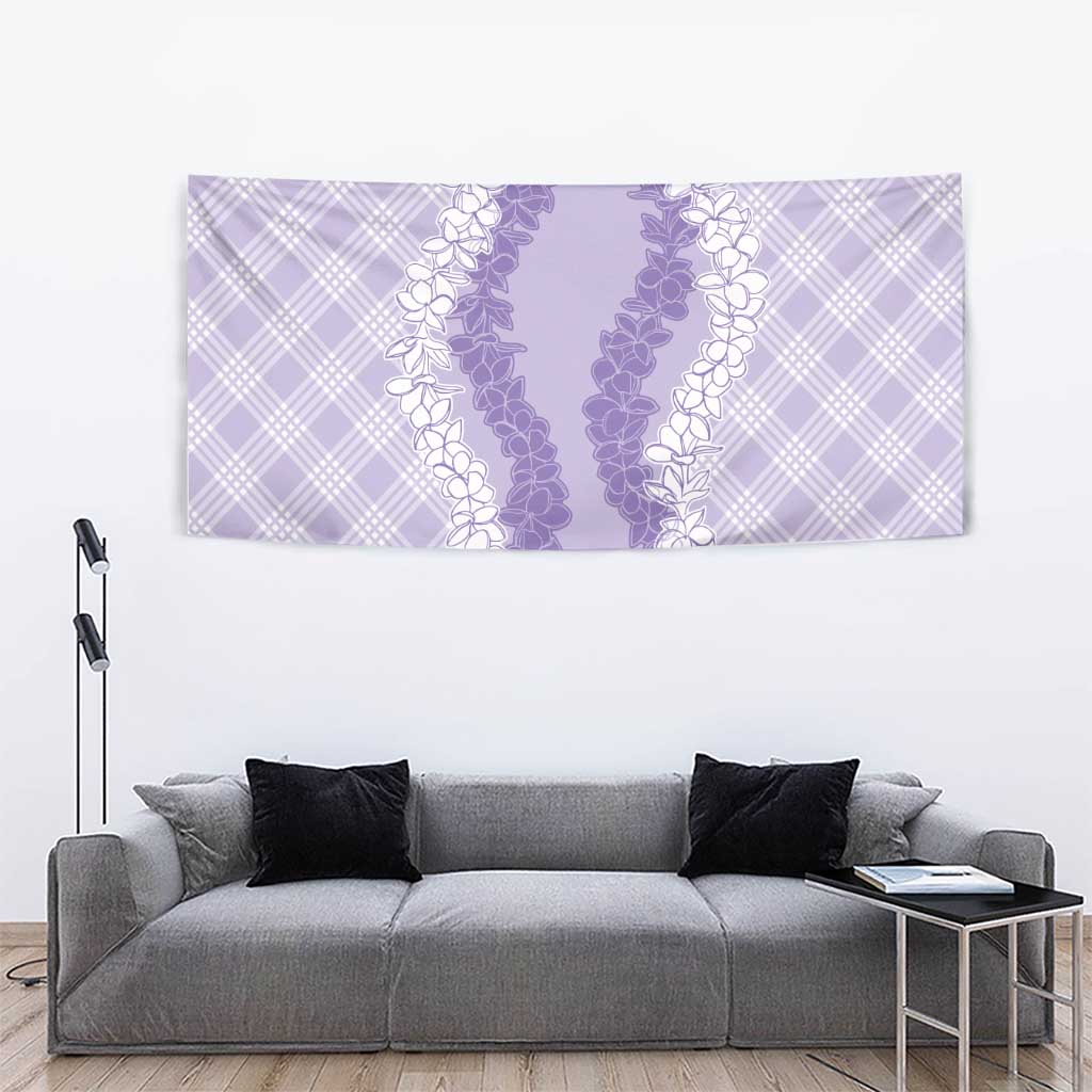 Hawaii Aloha Plumeria Lei Lavender Palaka Tapestry LT7 - Polynesian Pride