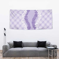 Hawaii Aloha Plumeria Lei Lavender Palaka Tapestry LT7 - Polynesian Pride