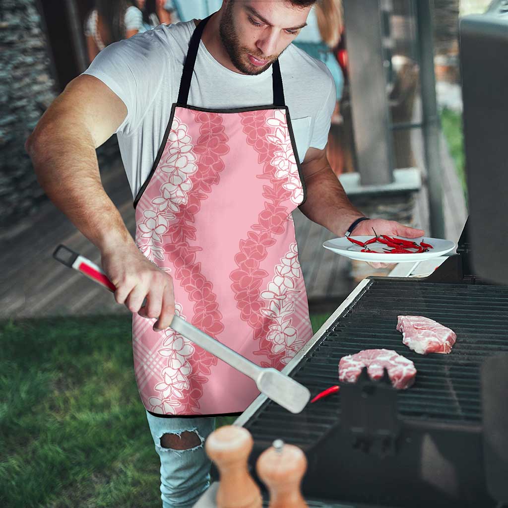 Hawaii Aloha Plumeria Lei Pink Palaka Apron - Polynesian Pride