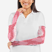 Hawaii Aloha Plumeria Lei Pink Palaka Arm Sleeves - Polynesian Pride
