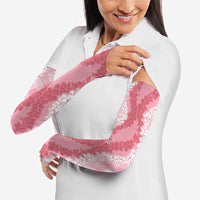 Hawaii Aloha Plumeria Lei Pink Palaka Arm Sleeves - Polynesian Pride