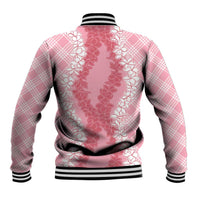 Hawaii Aloha Plumeria Lei Pink Palaka Baseball Jacket - Polynesian Pride