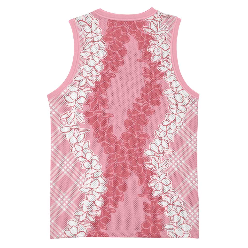 Hawaii Aloha Plumeria Lei Pink Palaka Basketball Jersey - Polynesian Pride
