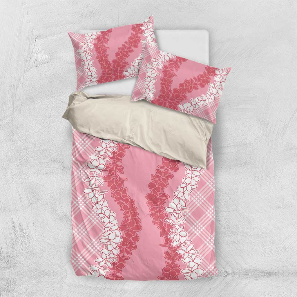 Hawaii Aloha Plumeria Lei Pink Palaka Bedding Set - Polynesian Pride