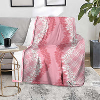 Hawaii Aloha Plumeria Lei Pink Palaka Blanket - Polynesian Pride