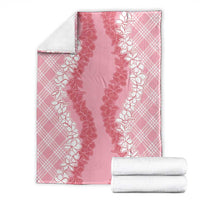 Hawaii Aloha Plumeria Lei Pink Palaka Blanket - Polynesian Pride