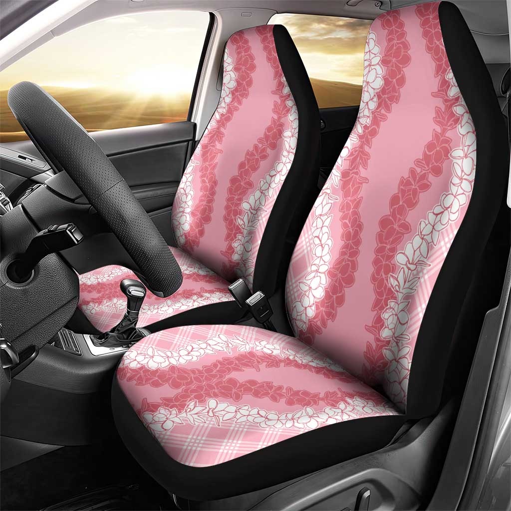Hawaii Aloha Plumeria Lei Pink Palaka Car Seat Cover - Polynesian Pride